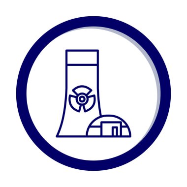 Nükleer enerji santrali ikon vektör illüstrasyon grafik tasarımı                        