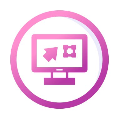 Ekran simgesinde basit Grafik Tasarım uygulaması, vektör illüstrasyonu