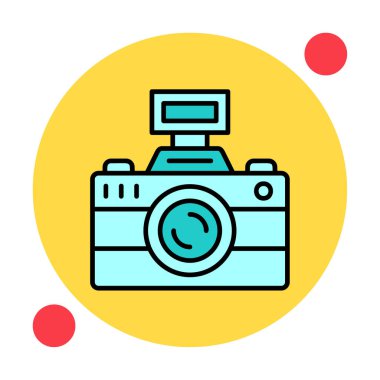 fotoğraf makinesi ikon vektör illüstrasyonu                      