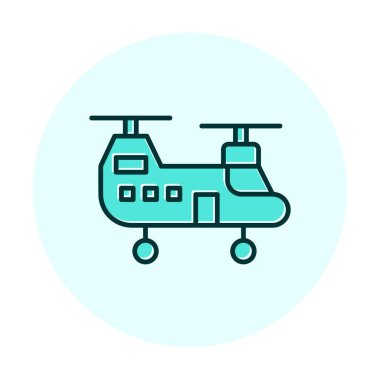 Askeri Heliciopter vektör ikonu. biçim düzdür  