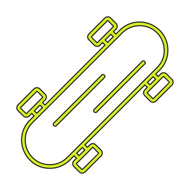 Basit kaykay simgesi, vektör illüstrasyonu