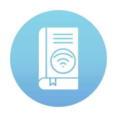 Wifi kitap ikonu vektör illüstrasyonu