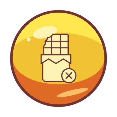 Basit Çikolata Yok simgesi, vektör illüstrasyonu