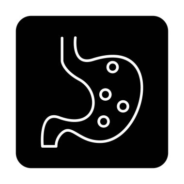 İnsan mide ikonu. Beyaz arkaplanda izole edilmiş web tasarımı için İnsan mide vektörü simgesi