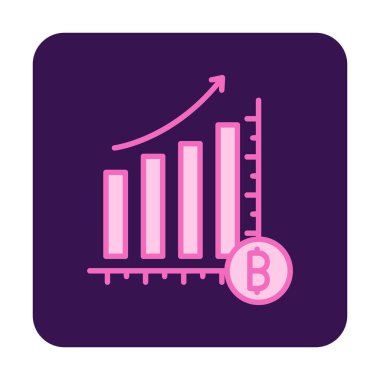 Kâr, kripto para birimi şeması, bitcoin vektör ilüstrasyonu
