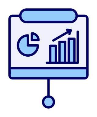 Sunum, iş istatistikleri ve pasta grafik ikonlu veri analizleri. iş analizleri, analizler, istatistikler, pasta grafiği