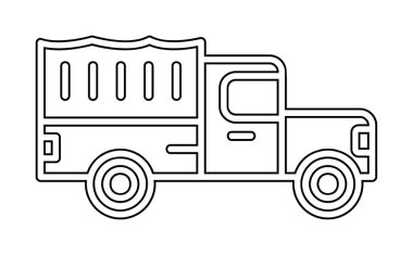 Askeri Kamyon ikonu vektör illüstrasyonu