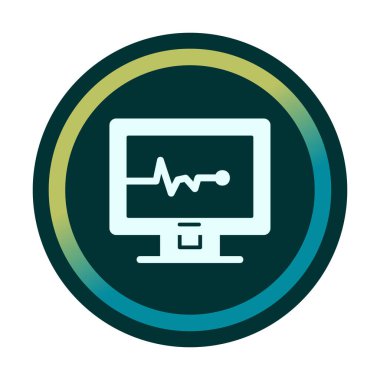 Basit kardiyogram simgesi, vektör illüstrasyonu 