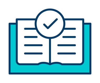 Basit düz web Açık Kitap simgesi tasarımı