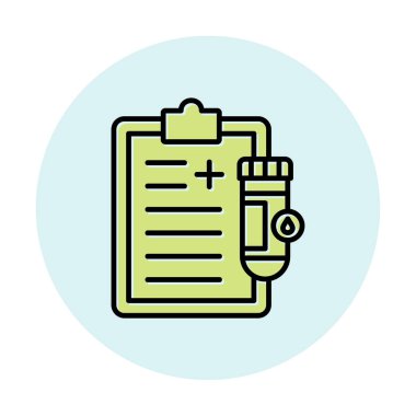 İdrar raporu ikonu. tıbbi sembol, vektör illüstrasyonu 