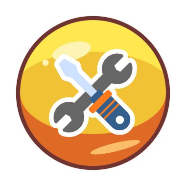 İngiliz anahtarı ve tornavida ikonu. Web için araç vektör simgesinin özet çizimi                              