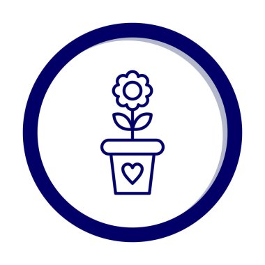 Çiçek kabı simgesi vektörü