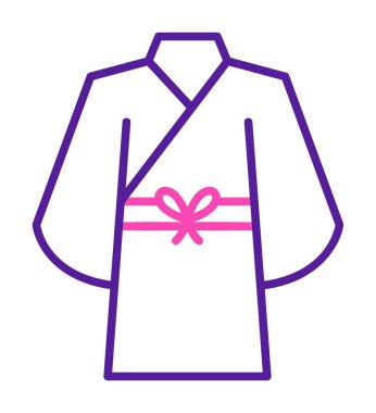 Yukata simgesi, doğrusal izole edilmiş illüstrasyon, ince çizgi vektörü, web tasarım işareti 