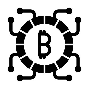 Basit bitcoin simgesi, vektör illüstrasyonu