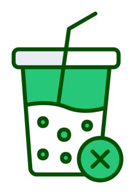 Basit, alkolsüz içecek simgesi, vektör illüstrasyonu