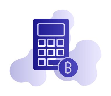 Şifreleme para birimi hesap makinesi web simgesi basit illüstrasyon