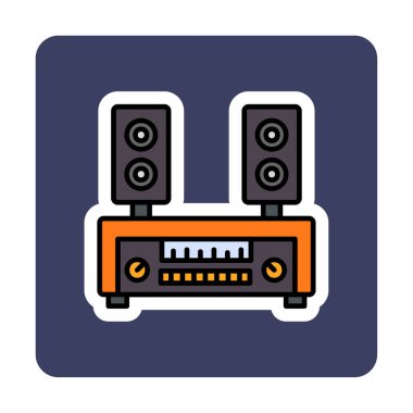 renk çizgisi ses hoparlörleri vektör çizimi 