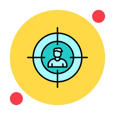 Hedef düz simge. Vektör illüstrasyonu