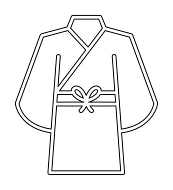 Yukata simgesi, doğrusal izole edilmiş illüstrasyon, ince çizgi vektörü, web tasarım işareti 