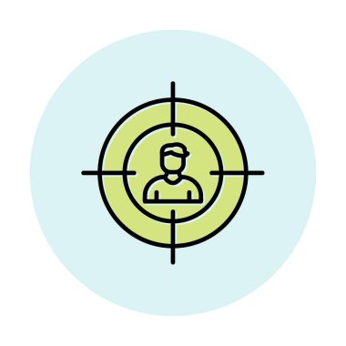 Hedef düz simge. Vektör illüstrasyonu