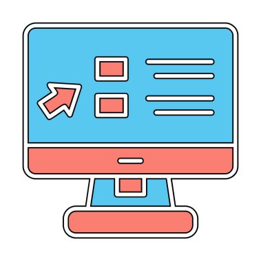 Basit Online Course Üniversitesi simgesi, vektör illüstrasyonu