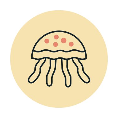 Denizanası. Web simgesi basit illüstrasyon                       