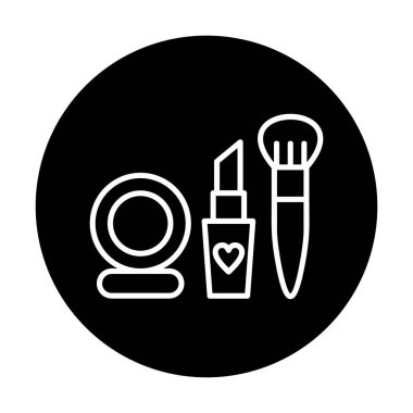 Makyaj araçları web simgesi, vektör illüstrasyonu