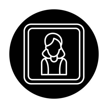 kadın avatar simgesi vektör illüstrasyonu
