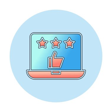 Geri besleme vektörü glifin düz simgesi. İyi İnceleme konsepti                    