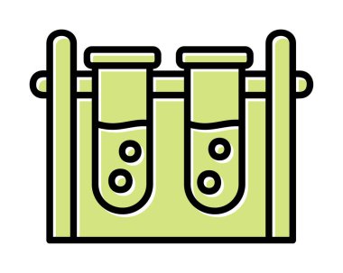 test tüpleri vektör düz renk simgesi 