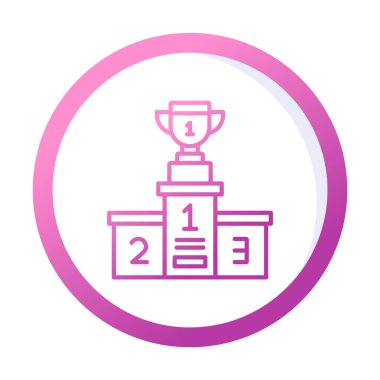 Basit Şampiyon simgesi, vektör illüstrasyonu