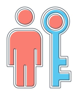 anahtar kişi ikon vektör illüstrasyonu