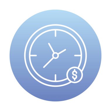 Zaman Para saat simgesi vektör illüstrasyonudur