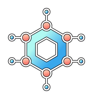 Basit Nanoteknoloji simgesi, vektör illüstrasyonu