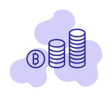 Basit bitcoin simgesi, vektör illüstrasyonu