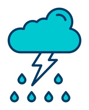 Basit Gök Gürültüsü simgesi vektör çizimi 