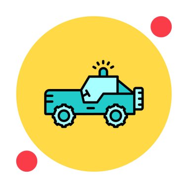 Askeri Jeep Simgesi, Vektör İllüstrasyonu