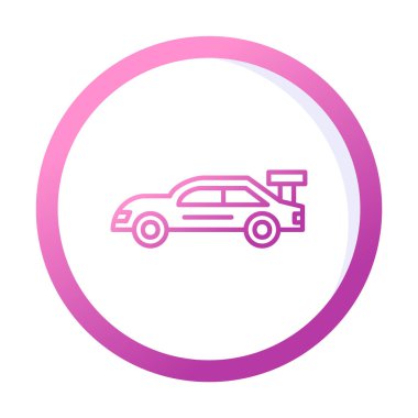 düz basit yarış arabası simgesi, vektör illüstrasyon tasarımı