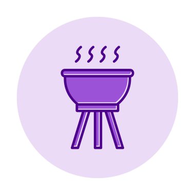 Barbekü. Web simgesi basit illüstrasyon                  