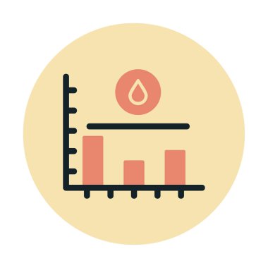 Şeker seviyesi grafik simgesi, vektör illüstrasyonu  