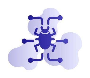 Basit dijital virüs simgesi, vektör illüstrasyonu