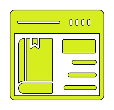 Basit Çevrimiçi Kitap satın alma simgesi, vektör illüstrasyonu