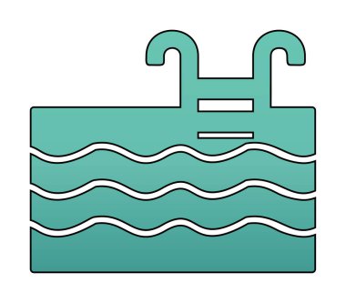  yüzme havuzu ikonu vektör illüstrasyonu