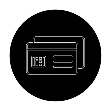 Kredi kartı simgesi, vektör illüstrasyonu basit tasarım
