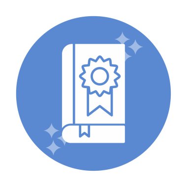 Kitap Madalyası simgesi, vektör illüstrasyonu 