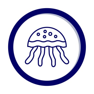 Denizanası. Web simgesi basit illüstrasyon                       