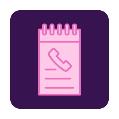 Beyaz arkaplanda telefon rehberi ikonu vektör çizimi