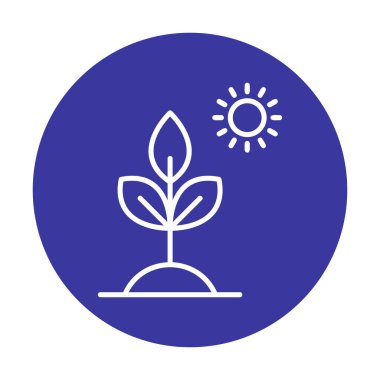 Biyoloji Bitki ana hatları simgesi beyaz arkaplanda izole edildi