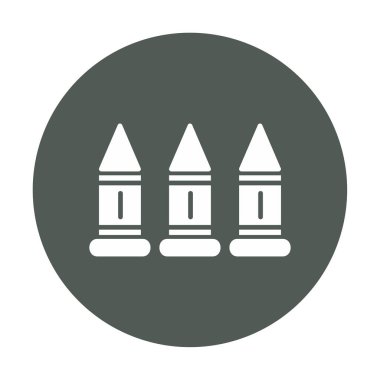 Askeri silah mermileri vektör ikonu. Sembol, logo çizimi. Vektör grafikleri 