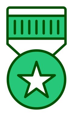 Basit Askeri Rozet simgesi, vektör illüstrasyonu